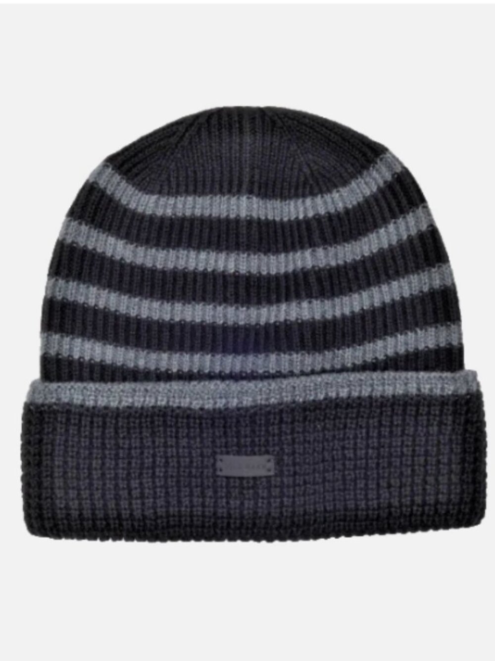 Cole Haan Heritage Stripe Cuff Beanie Caviar NWT